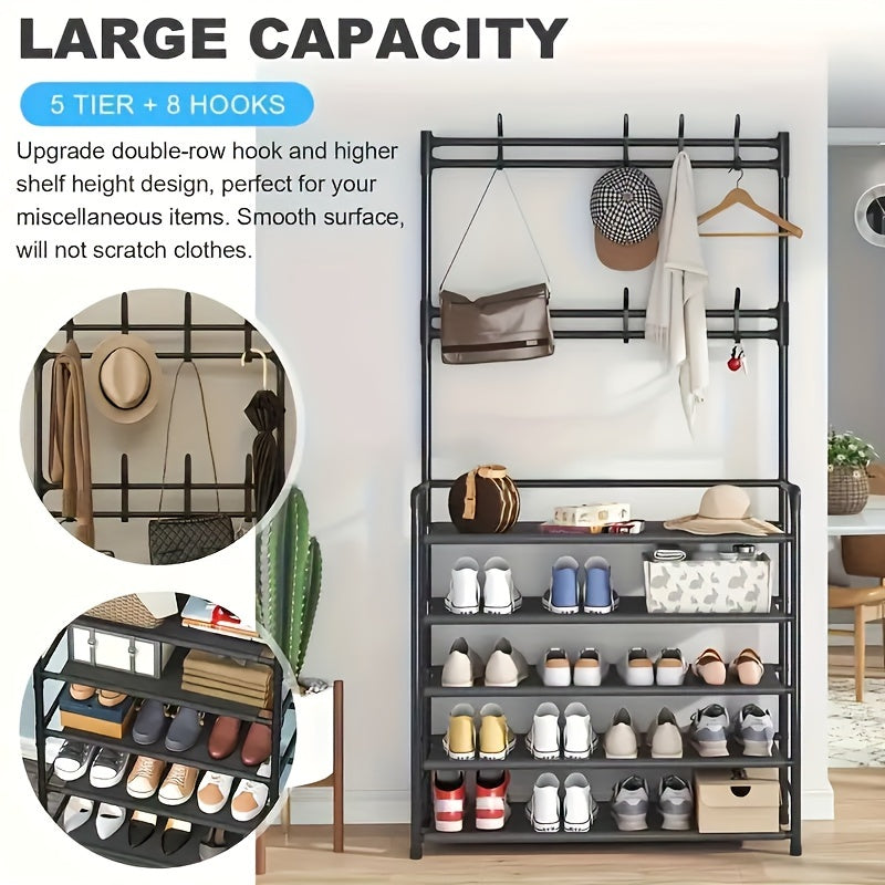 2-in-1 Clothes Rack & Shoe Rack