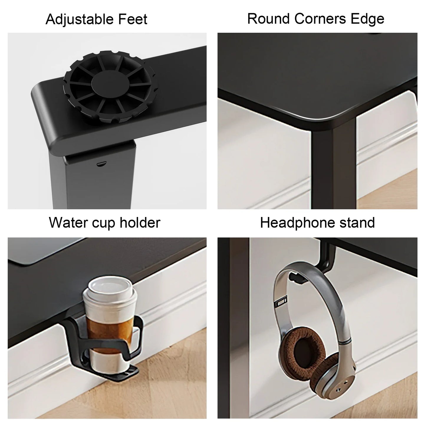 L-Shaped Corner Gaming Desk with Monitor Riser