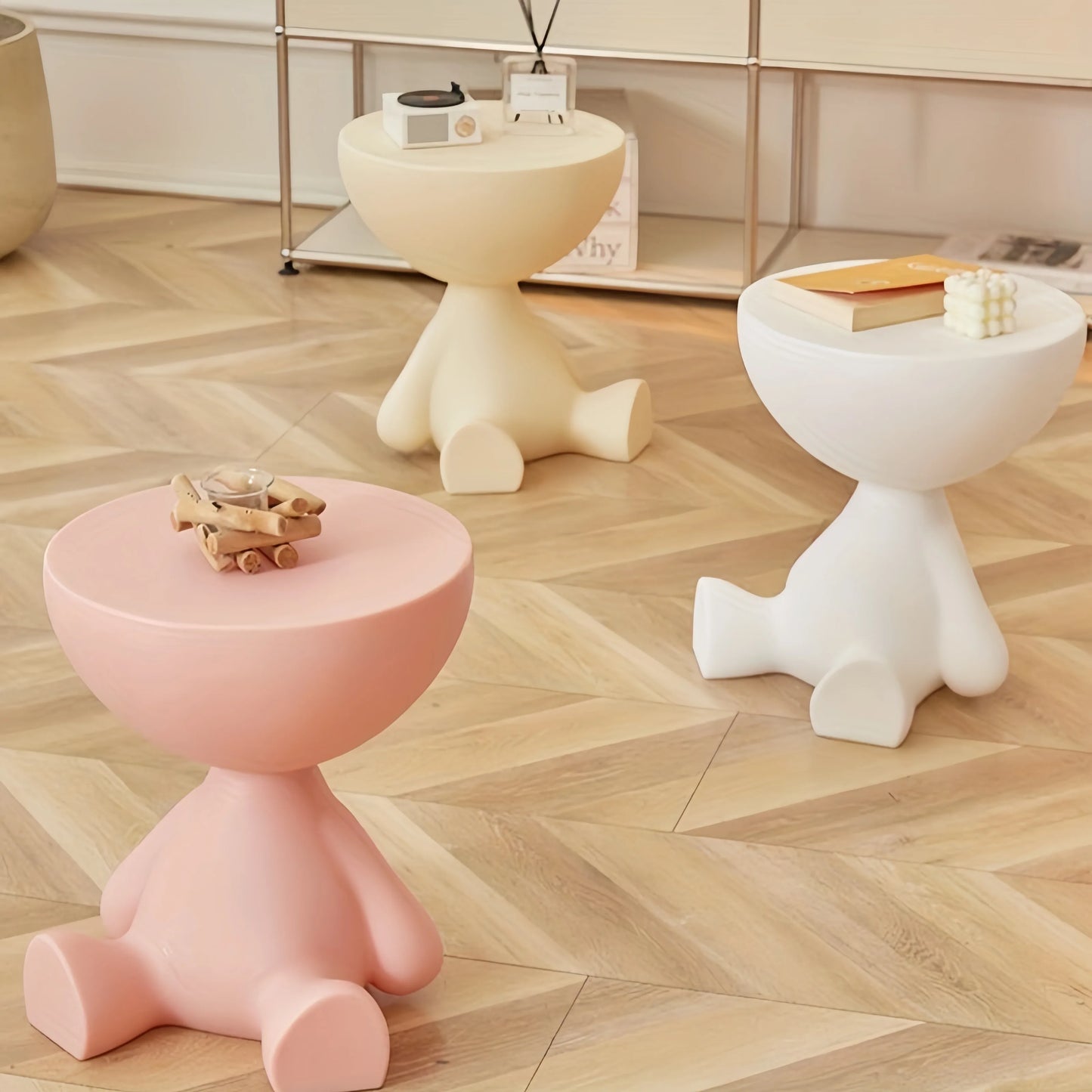 Charming Abstract Character Side Table Set