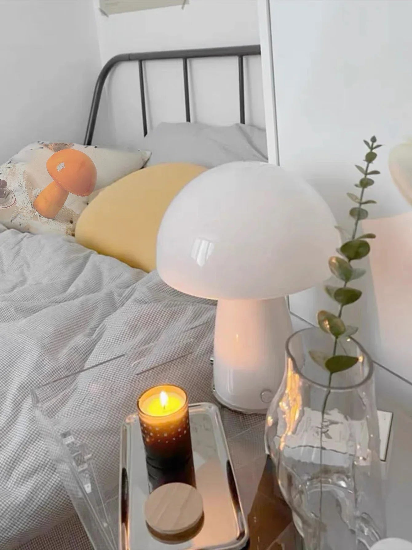 Korean Style USB Plug LED Mushroom Light Tri Color Dimming Living Room Bedroom Bedside Atmosphere Eye Protection Night Light