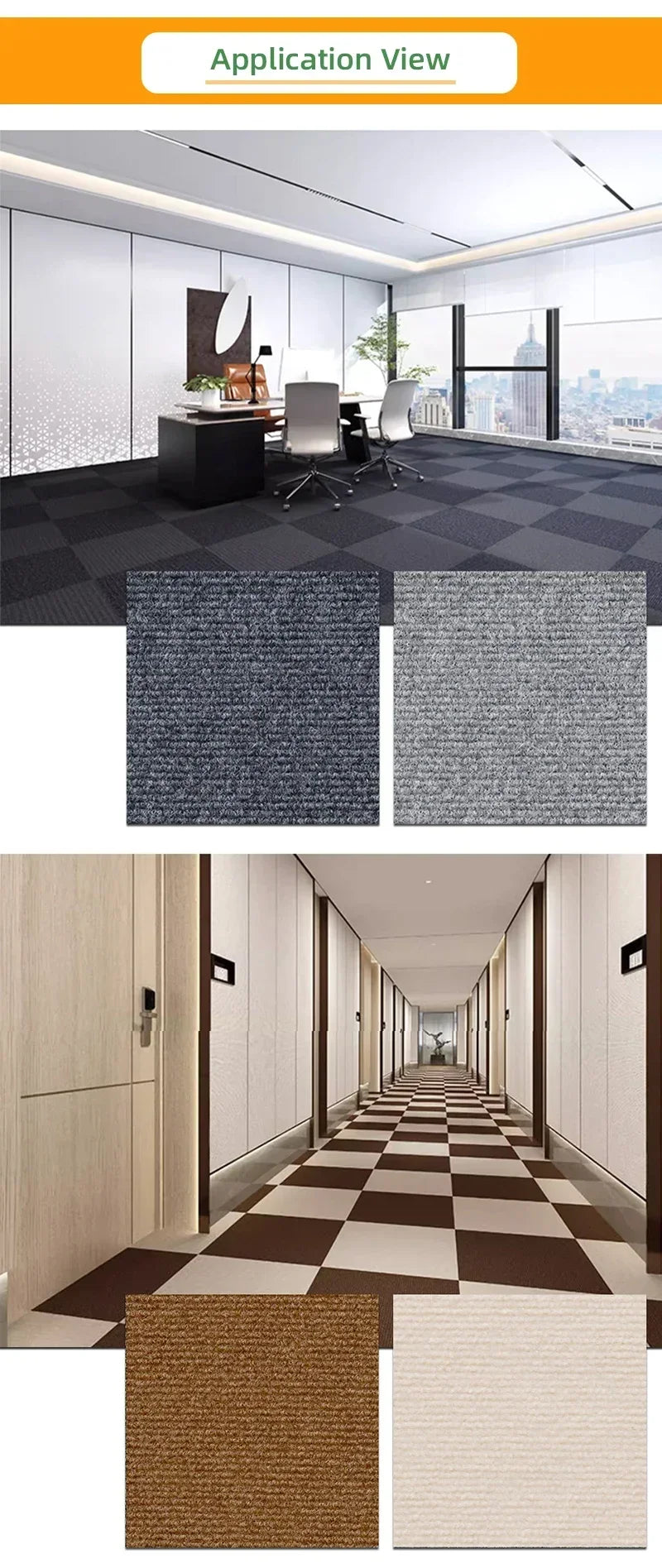 50PCS Self Adhesive Carpet Floor Tiles Sticker Square Rugs Peel and Stick Mat DIY Flooring Kitchen Dining Room Bedroom HomeDecor