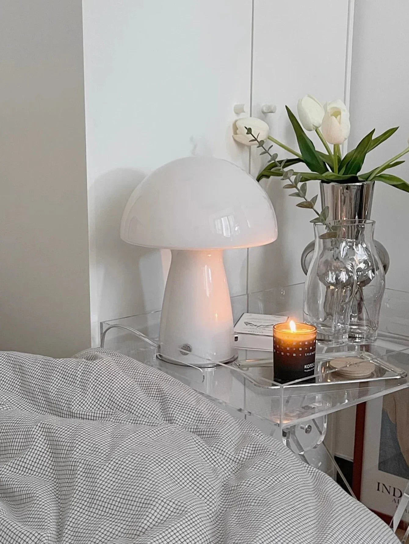 Korean Style USB Plug LED Mushroom Light Tri Color Dimming Living Room Bedroom Bedside Atmosphere Eye Protection Night Light