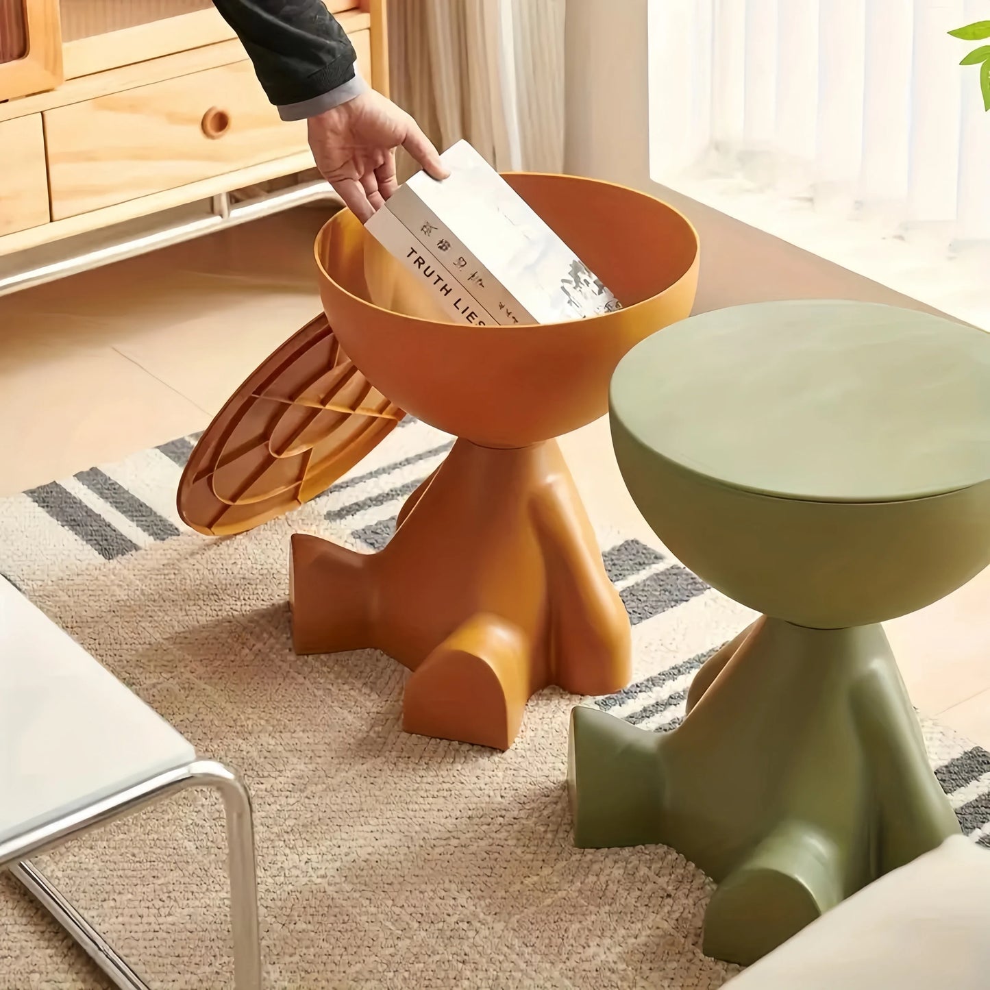 Charming Abstract Character Side Table Set