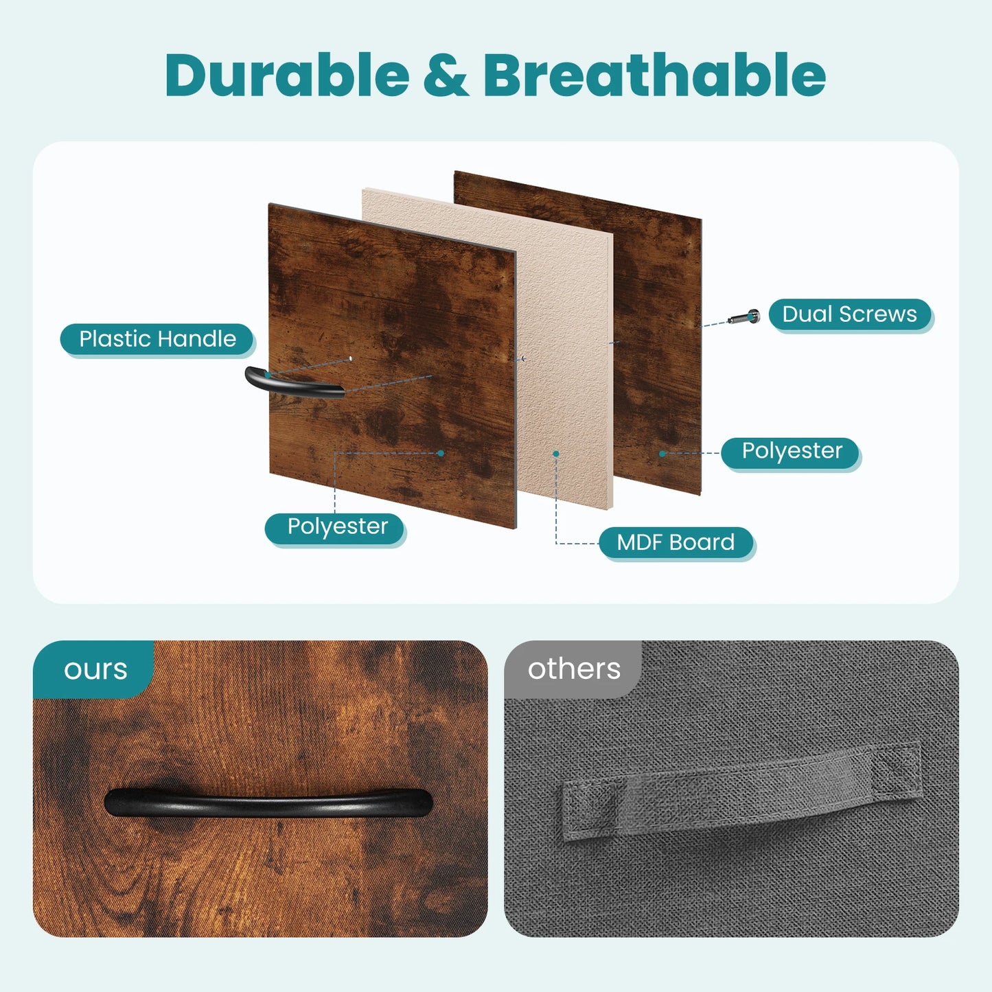 Modern 7-Drawer Fabric Dresser with Metal Frame