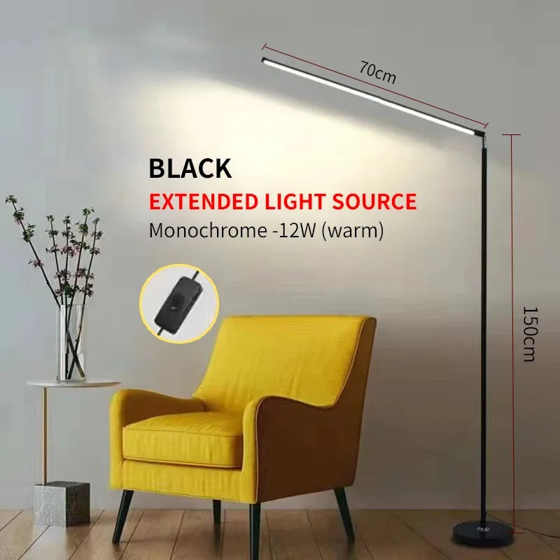 Living Room Adjustable LED Floor Lamp, Standing Reading Lamp, Children's Study Lamp, Dimmable, Bedroom and Office Decoration