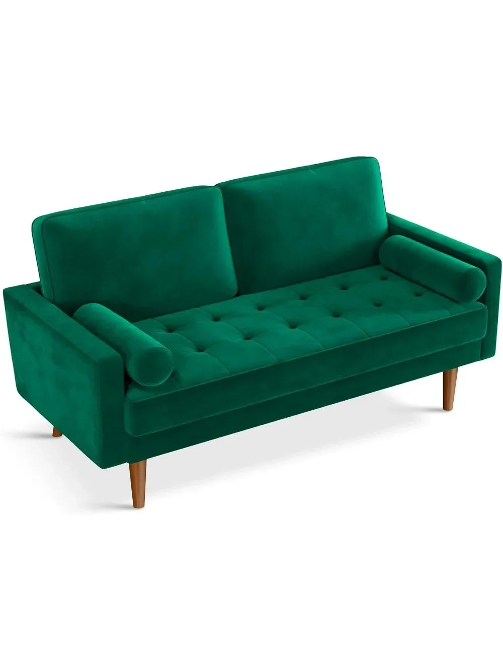 Velvet Couch Small Couch Love Seat Sofa with Tufted Seat, Mid Century Modern Couch for Living Room, Bedroom, Office