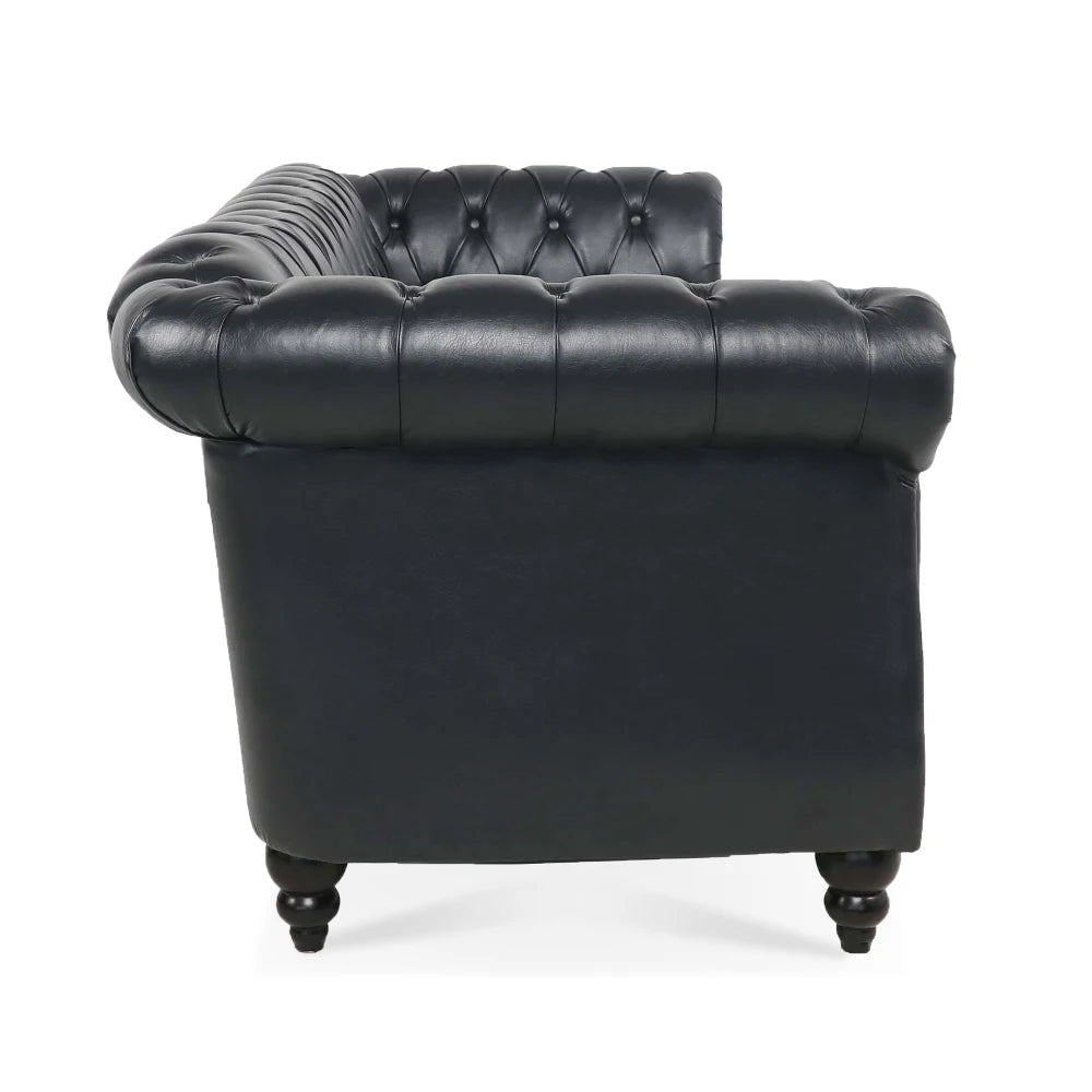 PU Rolled Arm Chesterfield Three Seater Sofa. Home Furniture Luxury Modern Sofa Furniture Living Room