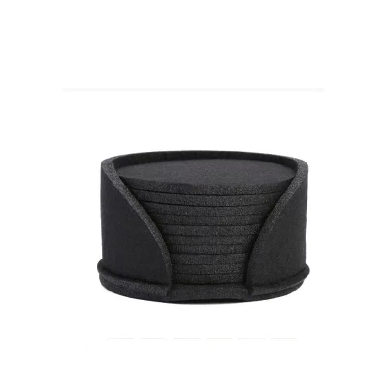 11pcs Round Felt Coaster Dining Table Protector Pad Heat Resistant Cup Mat Coffee Tea Hot Drink Mug Placemat Kitchen Accessories