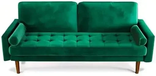 Velvet Couch Small Couch Love Seat Sofa with Tufted Seat, Mid Century Modern Couch for Living Room, Bedroom, Office