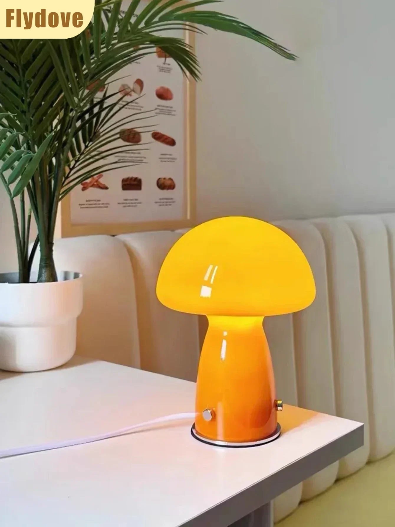 Korean Style USB Plug LED Mushroom Light Tri Color Dimming Living Room Bedroom Bedside Atmosphere Eye Protection Night Light