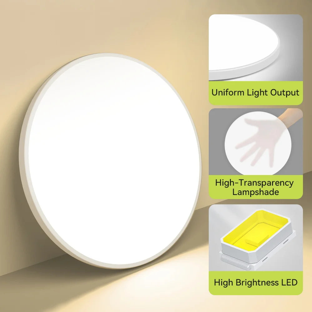 Modern Ceiling Lamps Remote Control Led Ceiling Light Dimmable 50W LED Panel Lamp Light Fixture for Kitchen Bedroom Living Room
