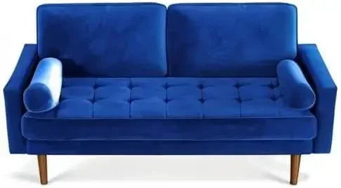 Velvet Couch Small Couch Love Seat Sofa with Tufted Seat, Mid Century Modern Couch for Living Room, Bedroom, Office