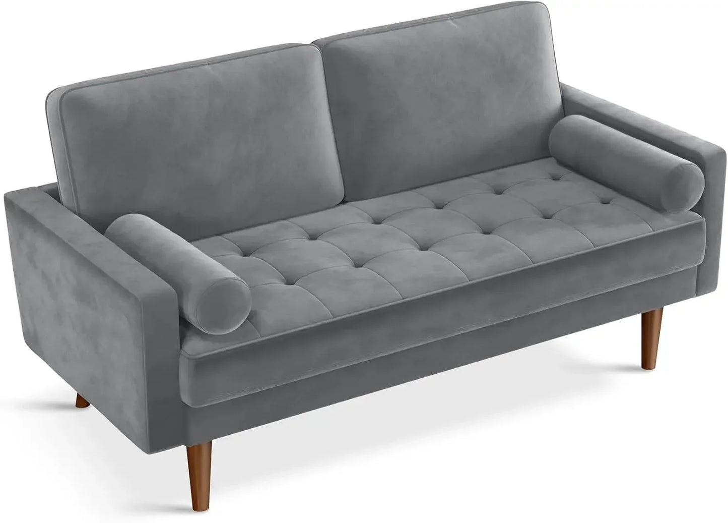 Velvet Couch Small Couch Love Seat Sofa with Tufted Seat, Mid Century Modern Couch for Living Room, Bedroom, Office