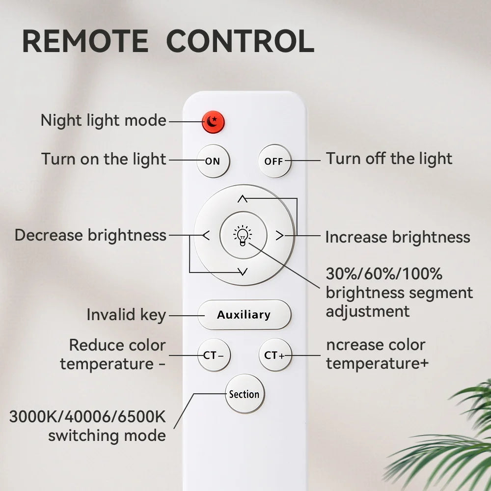 Modern Ceiling Lamps Remote Control Led Ceiling Light Dimmable 50W LED Panel Lamp Light Fixture for Kitchen Bedroom Living Room