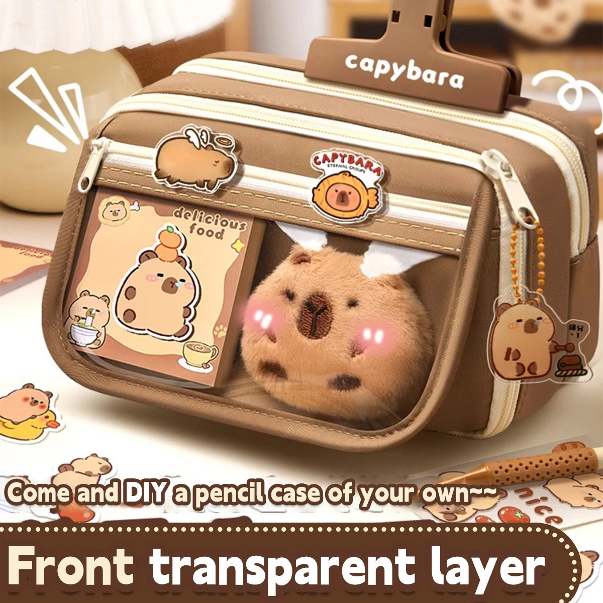 1Pc Large Capacity Pencil Case Flip Cover Stationery Pencil Bag Simple Stationery Storage bag School Office Supplies Stationery