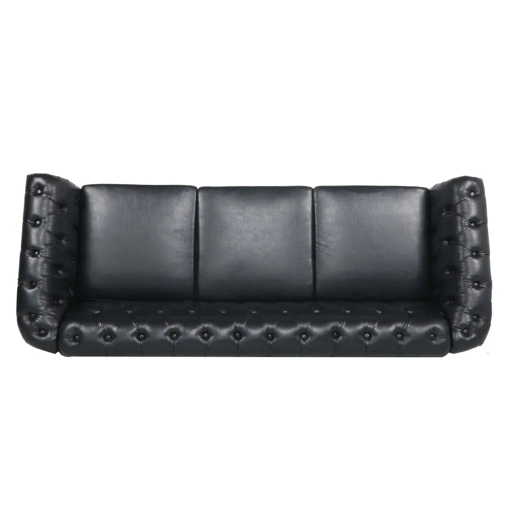 PU Rolled Arm Chesterfield Three Seater Sofa. Home Furniture Luxury Modern Sofa Furniture Living Room