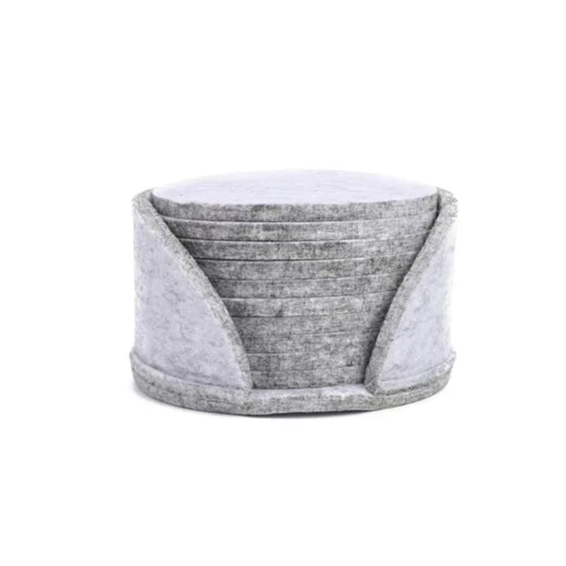 11pcs Round Felt Coaster Dining Table Protector Pad Heat Resistant Cup Mat Coffee Tea Hot Drink Mug Placemat Kitchen Accessories