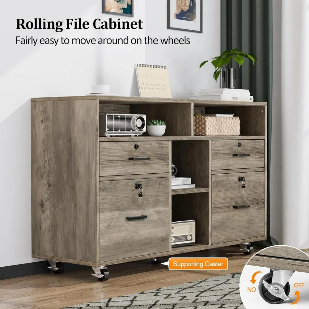 Rustic Rolling Storage Drawers