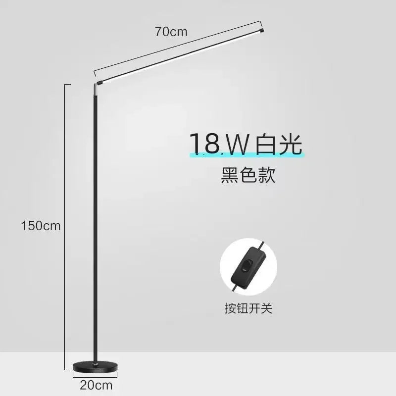 Living Room Adjustable LED Floor Lamp, Standing Reading Lamp, Children's Study Lamp, Dimmable, Bedroom and Office Decoration