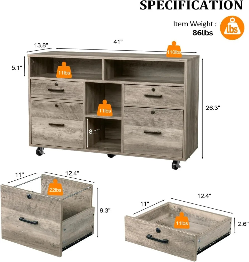 Rustic Rolling Storage Drawers