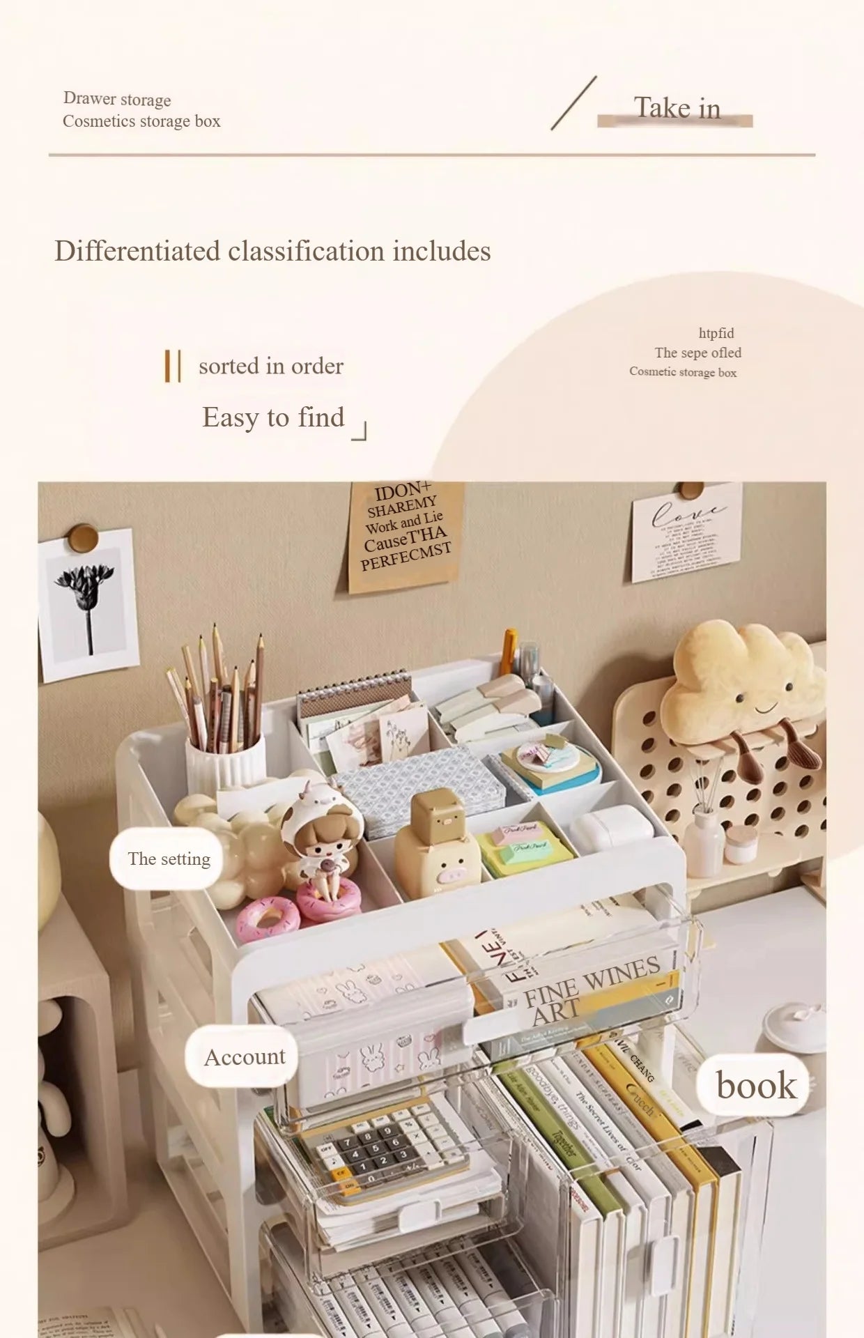 Desktop Organizer with Clear Drawers