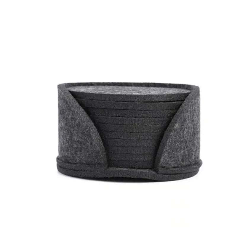 11pcs Round Felt Coaster Dining Table Protector Pad Heat Resistant Cup Mat Coffee Tea Hot Drink Mug Placemat Kitchen Accessories