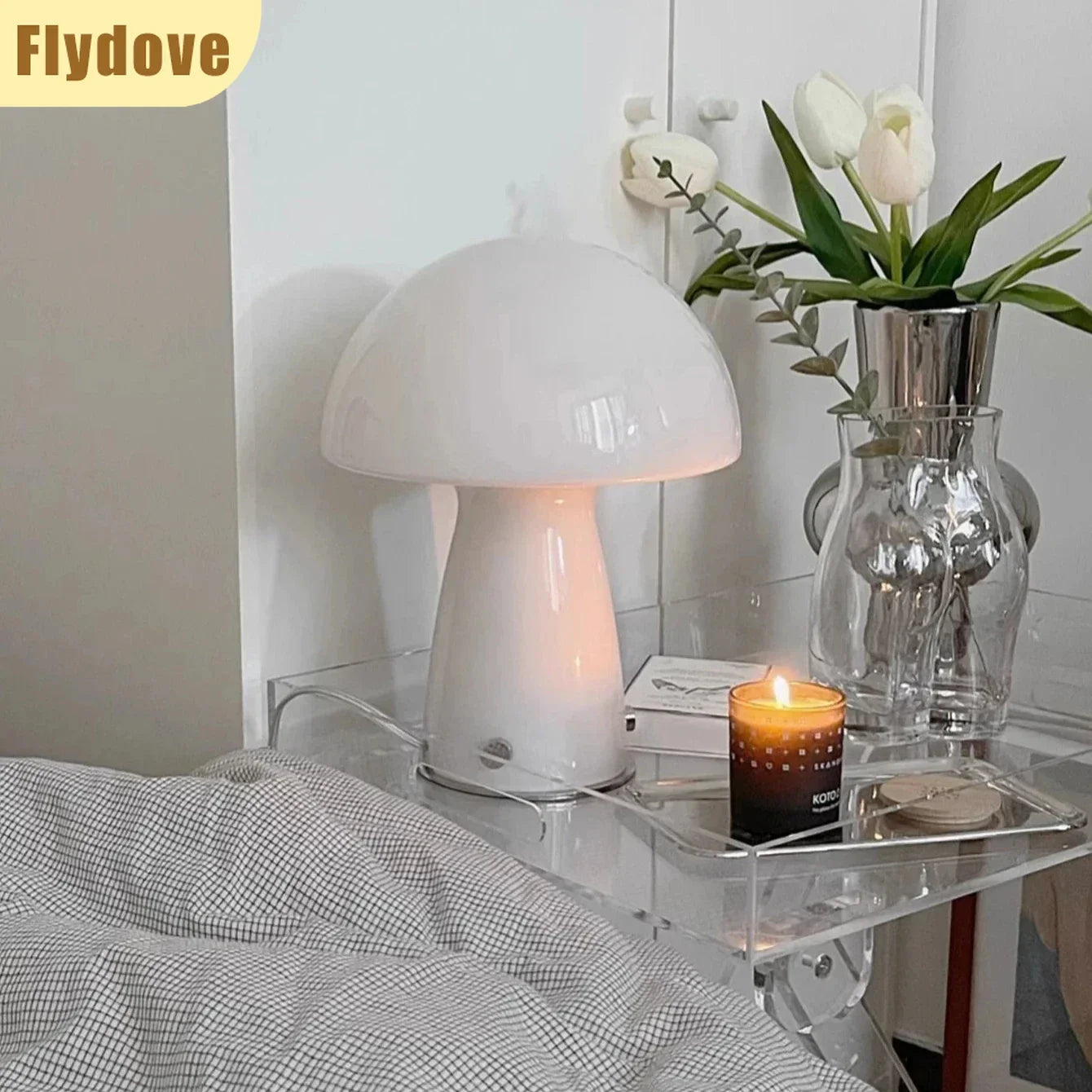 Korean Style USB Plug LED Mushroom Light Tri Color Dimming Living Room Bedroom Bedside Atmosphere Eye Protection Night Light