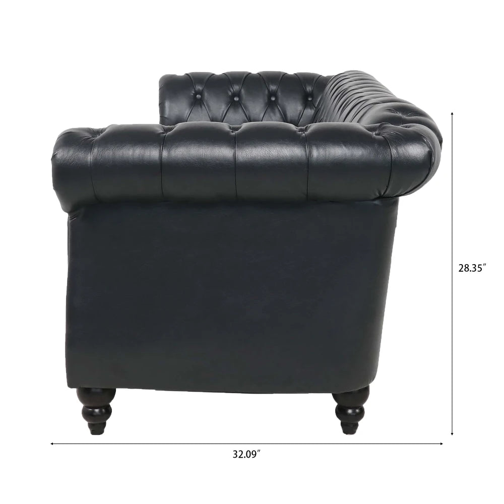 PU Rolled Arm Chesterfield Three Seater Sofa. Home Furniture Luxury Modern Sofa Furniture Living Room