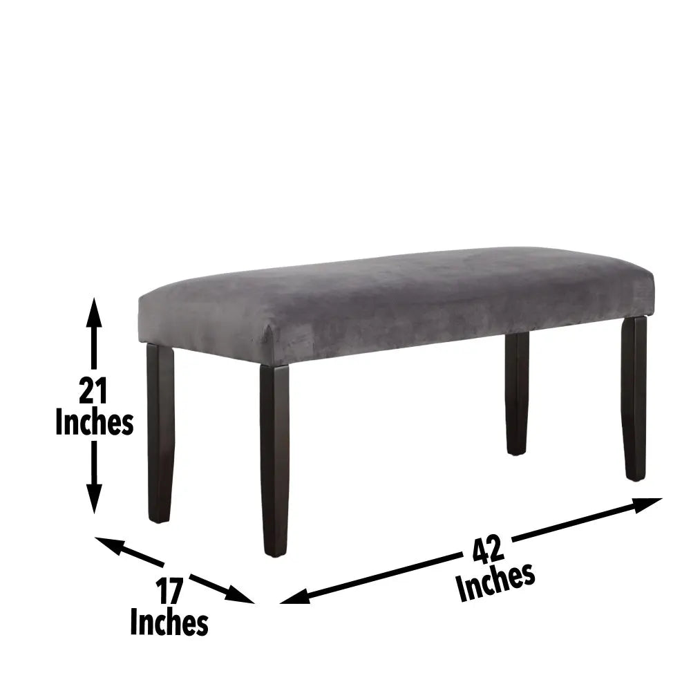 Napoli Velvet Dining Bench Gray