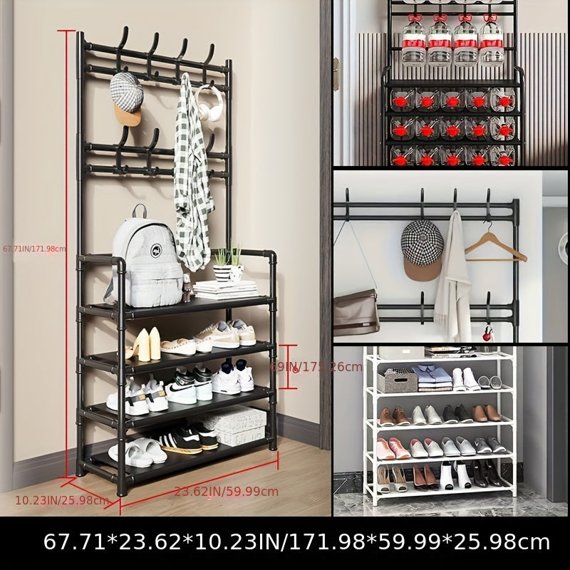 2-in-1 Clothes Rack & Shoe Rack