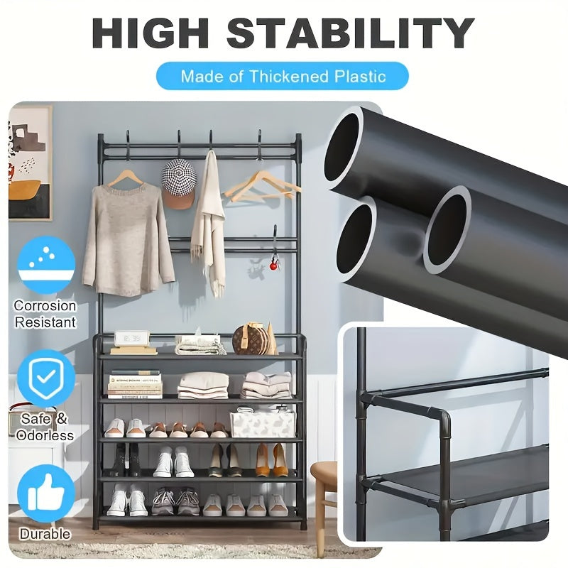 2-in-1 Clothes Rack & Shoe Rack