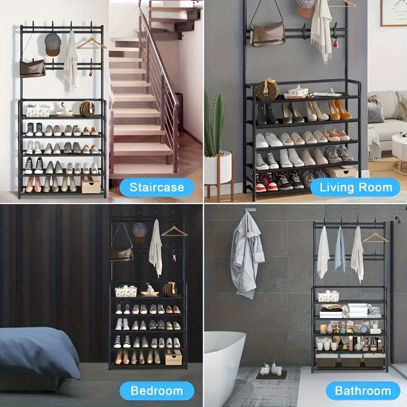 2-in-1 Clothes Rack & Shoe Rack