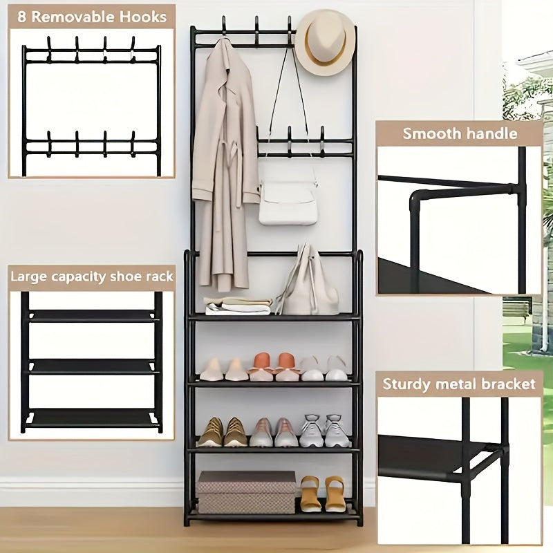 2-in-1 Clothes Rack & Shoe Rack