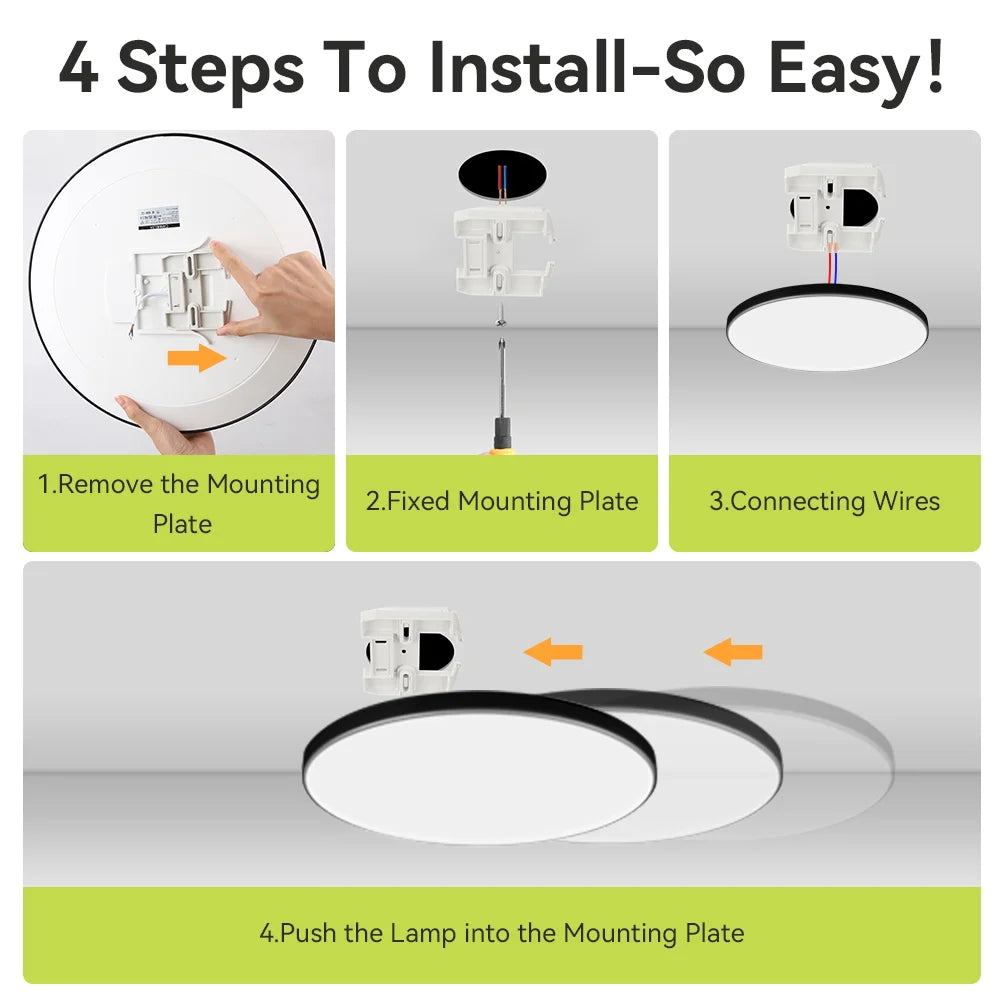 Modern Ceiling Lamps Remote Control Led Ceiling Light Dimmable 50W LED Panel Lamp Light Fixture for Kitchen Bedroom Living Room