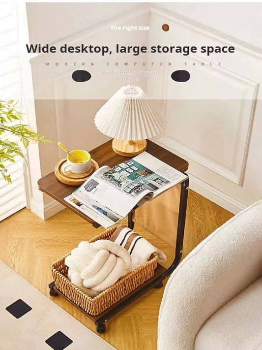 Portable C-Shaped Side Table