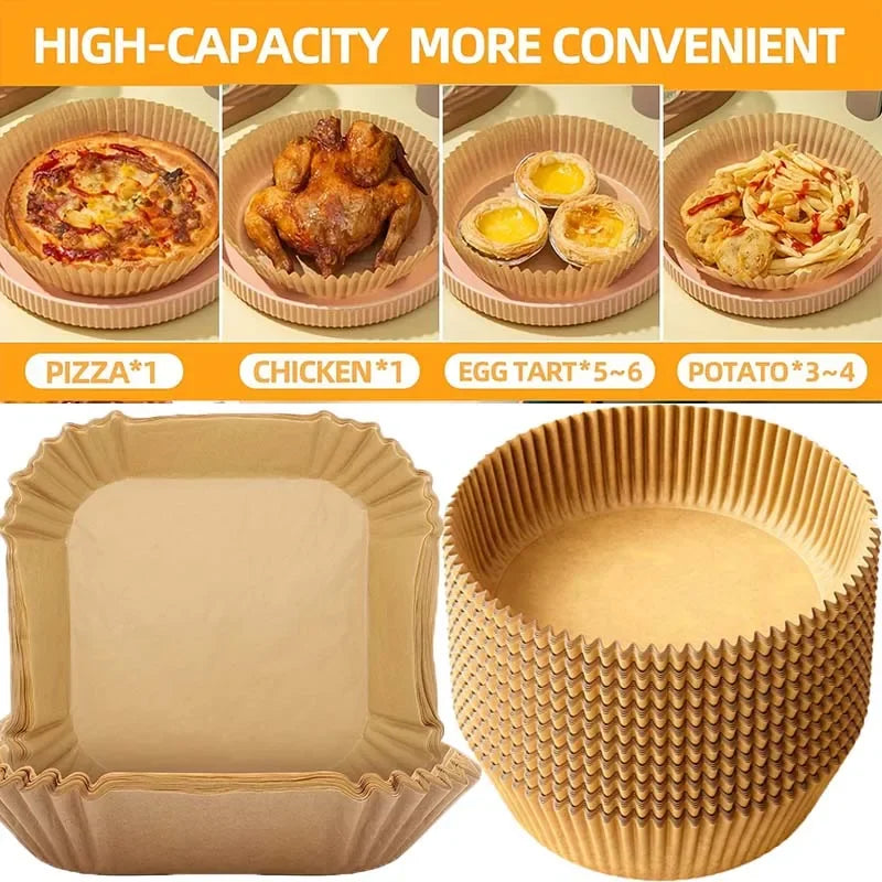 Non-stick Air Fryer Paper Liner-for Baking Microwave-Air Fryer Accessories Aerogrill Parchment for Home and Kitchen Baking Tools