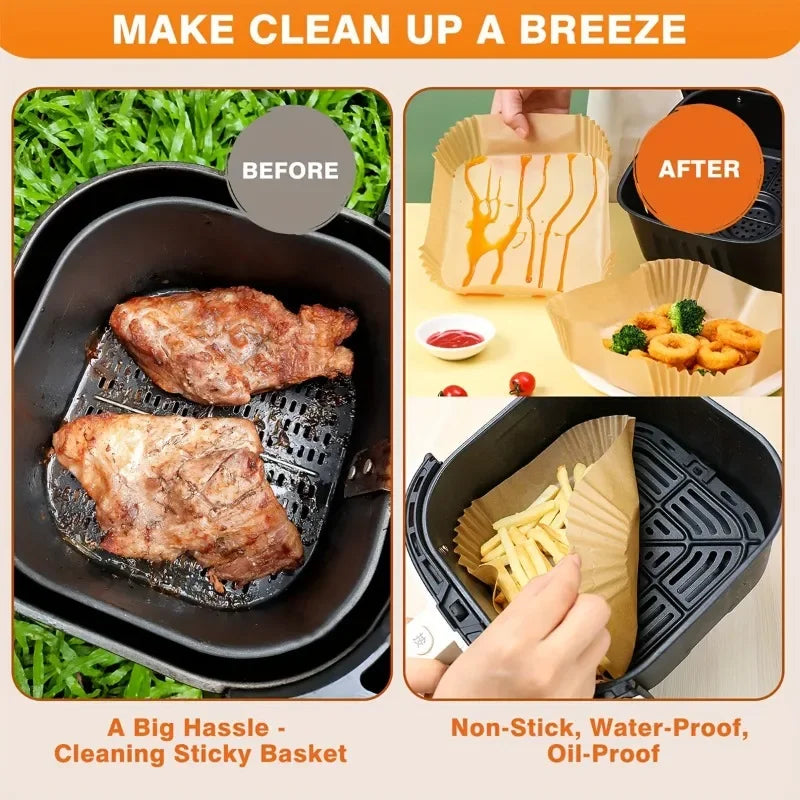 Non-stick Air Fryer Paper Liner-for Baking Microwave-Air Fryer Accessories Aerogrill Parchment for Home and Kitchen Baking Tools