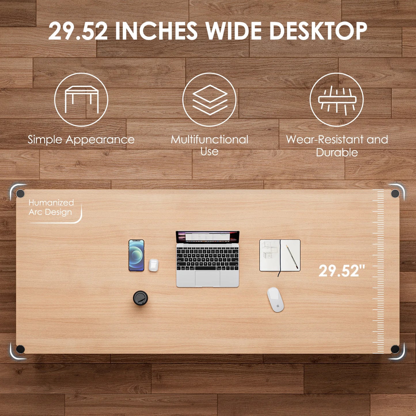 Modern Office Desk with Metal Frame