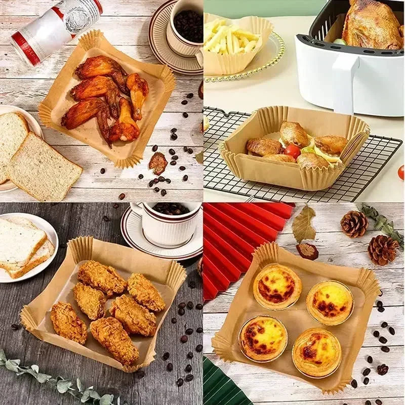 Non-stick Air Fryer Paper Liner-for Baking Microwave-Air Fryer Accessories Aerogrill Parchment for Home and Kitchen Baking Tools