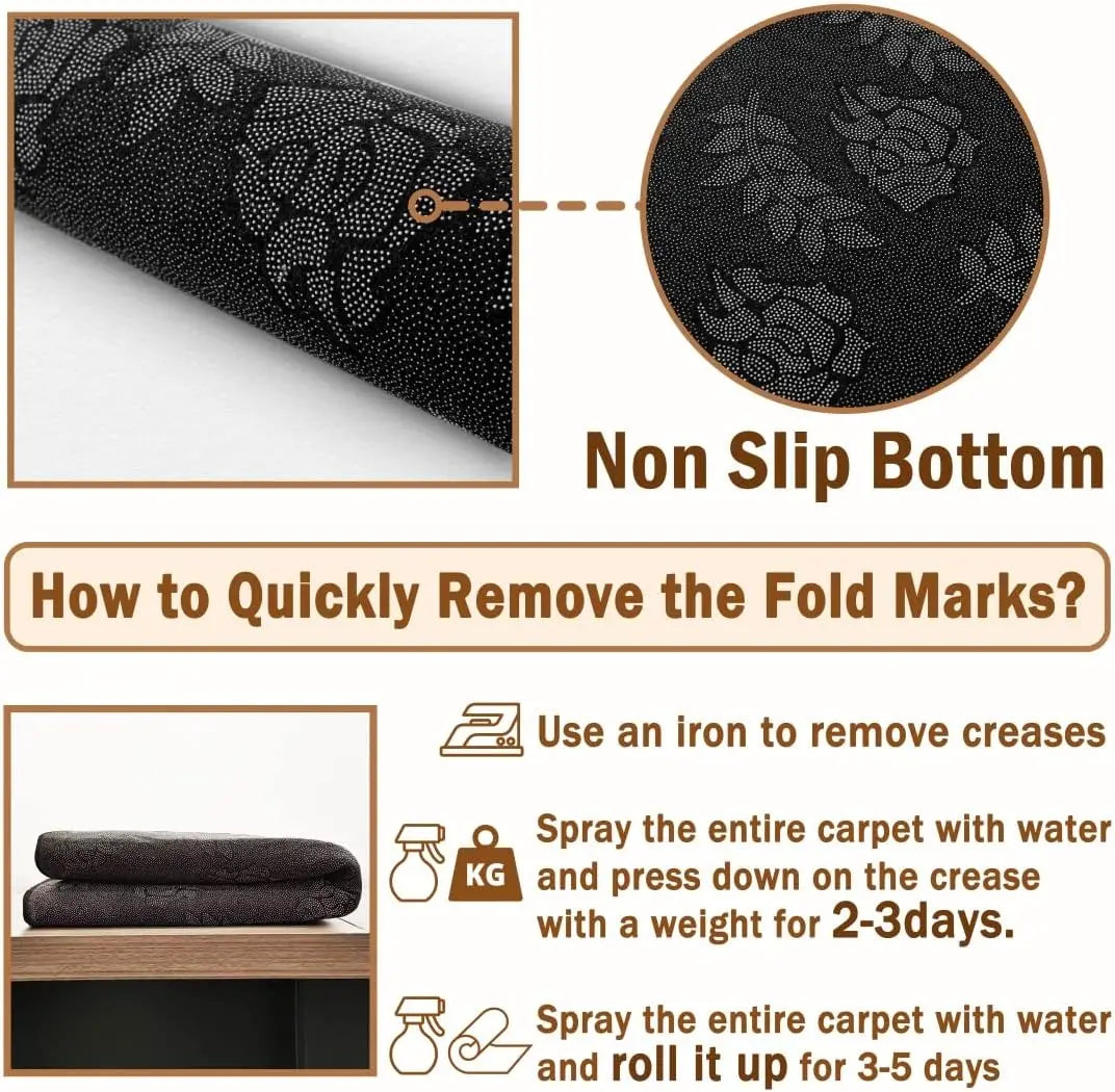 VIKAMA Nordic Geometric Carpet Learning Office Computer Desk Non-Slip Mat Living Room Bedroom Crystal Velvet Mat Home Decor