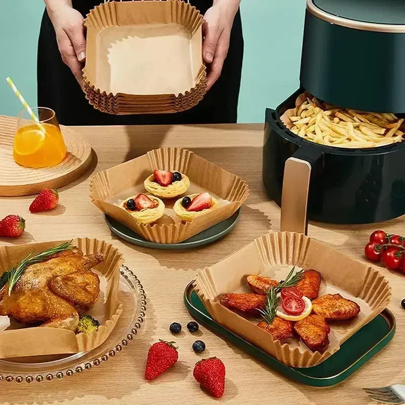 Non-stick Air Fryer Paper Liner-for Baking Microwave-Air Fryer Accessories Aerogrill Parchment for Home and Kitchen Baking Tools