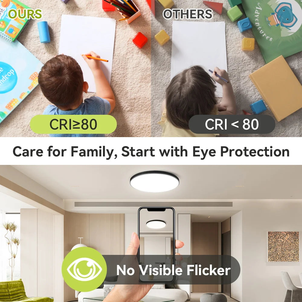 Modern Ceiling Lamps Remote Control Led Ceiling Light Dimmable 50W LED Panel Lamp Light Fixture for Kitchen Bedroom Living Room