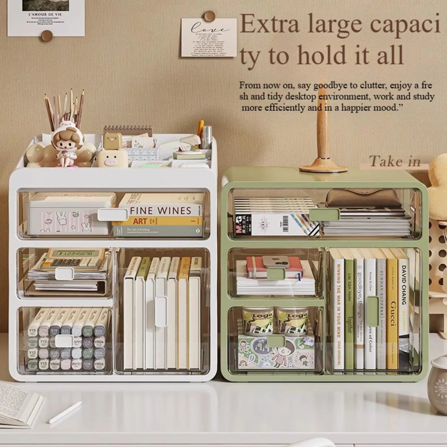 Desktop Organizer with Clear Drawers