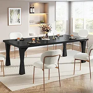 Modern Dining Table for 6-8 People, 71" Large Kitchen Table with Sturdy Legs, Rectangle Dinner Table Kitchen & Dining Room Furn