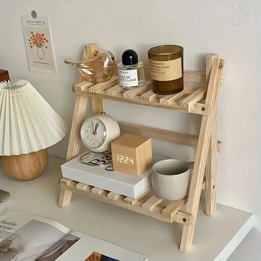 2-Tier Wooden Desktop Organizer Shelf