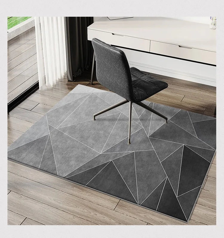 VIKAMA Nordic Geometric Carpet Learning Office Computer Desk Non-Slip Mat Living Room Bedroom Crystal Velvet Mat Home Decor