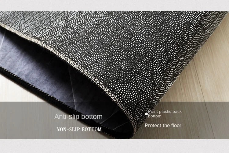 VIKAMA Nordic Geometric Carpet Learning Office Computer Desk Non-Slip Mat Living Room Bedroom Crystal Velvet Mat Home Decor