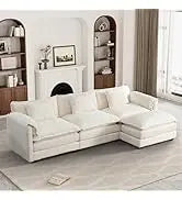 Emerald Green Velvet Sectional Sofa with Ottoman