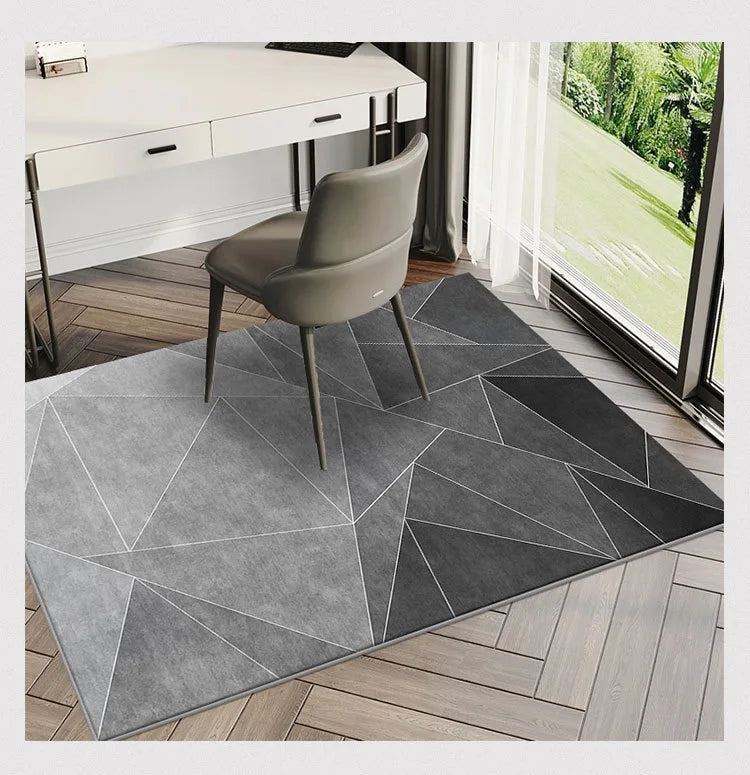 VIKAMA Nordic Geometric Carpet Learning Office Computer Desk Non-Slip Mat Living Room Bedroom Crystal Velvet Mat Home Decor