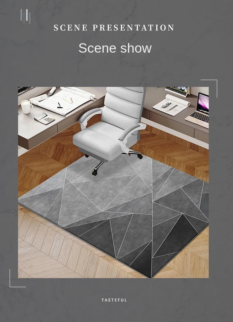VIKAMA Nordic Geometric Carpet Learning Office Computer Desk Non-Slip Mat Living Room Bedroom Crystal Velvet Mat Home Decor